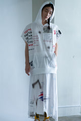 RECONSTRUCTED T-SHIRT HOODED DRESS