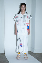 RECONSTRUCTED T-SHIRT HOODED DRESS