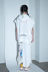 RECONSTRUCTED T-SHIRT HOODED DRESS