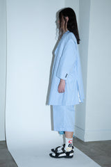 CUT JACQUARD GINGHAM MOST WIDE SLACKS