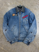 【ELY WALKER】1970s VINTAGE DENIM WORK JACKET BY "ELY WALKER" WITH PURINA CHOW PATCH & BANDANA REMAKE