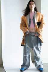 HAND-SPRAYED/STUDDED LEATHER BELT