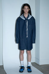 OVERSIZED DENIM SH/DETACHABLE BANDANA