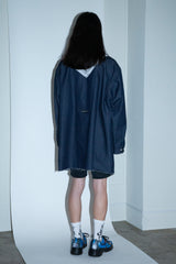 OVERSIZED DENIM SH/DETACHABLE BANDANA