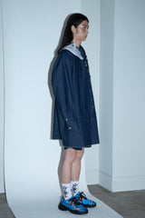 OVERSIZED DENIM SH/DETACHABLE BANDANA