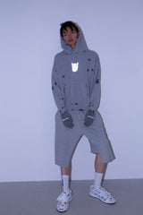 MELTED DAMAGE HOODIE / REFLECTED CHARACTER
