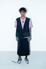 SEQUINED TWEED HAND STITCHED BASTING VEST