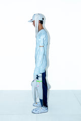 VINTAGE DENIM/T-SHIRT RECONSTRUCTION TRACK DOUBLE KNEE PANTS F