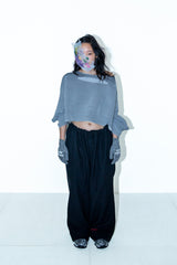 SEAMLESS DEFORMED DOLMAN SLEEVE/RIB