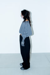 SEAMLESS DEFORMED DOLMAN SLEEVE/RIB