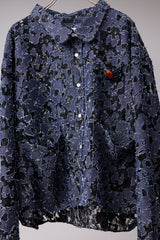 MELTED BONDED DENIM FLORAL SHIRT