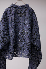 MELTED BONDED DENIM FLORAL SHIRT