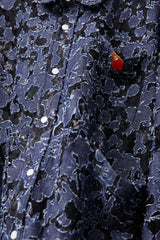 MELTED BONDED DENIM FLORAL SHIRT