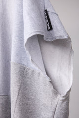 CUT-OFF HOODIE REMODELED FROM MASS-PRODUCED SWEATSHIRT