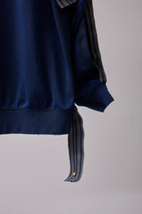 PIGMENT-DYED DISTRESSED TRACK JACKET