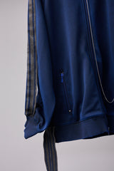 PIGMENT-DYED DISTRESSED TRACK JACKET