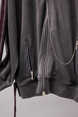 PIGMENT-DYED DISTRESSED TRACK JACKET