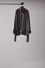 PIGMENT-DYED DISTRESSED TRACK JACKET