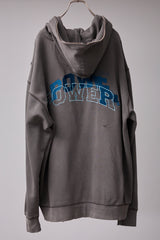 GLITCH EMBROIDERY DISTRESSED HOODIE/BTC