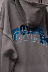 GLITCH EMBROIDERY DISTRESSED HOODIE/BTC