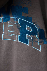 GLITCH EMBROIDERY DISTRESSED HOODIE/BTC