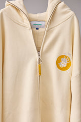 GLITCH EMBROIDERY DISTRESSED HOODIE/BTC