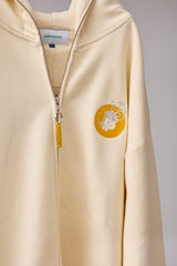 GLITCH EMBROIDERY DISTRESSED HOODIE/BTC