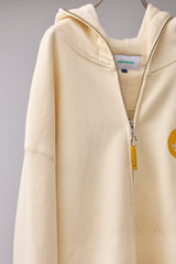 GLITCH EMBROIDERY DISTRESSED HOODIE/BTC