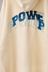 GLITCH EMBROIDERY DISTRESSED HOODIE/BTC