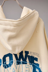 GLITCH EMBROIDERY DISTRESSED HOODIE/BTC