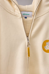 GLITCH EMBROIDERY DISTRESSED HOODIE/BTC