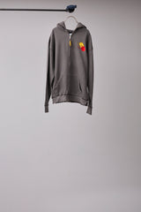 GLITCH EMBROIDERY DISTRESSED HOODIE/DRUKQS