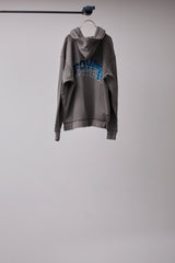 GLITCH EMBROIDERY DISTRESSED HOODIE/DRUKQS