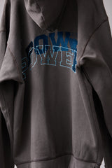 GLITCH EMBROIDERY DISTRESSED HOODIE/DRUKQS