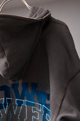 GLITCH EMBROIDERY DISTRESSED HOODIE/DRUKQS