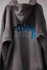 GLITCH EMBROIDERY DISTRESSED HOODIE/DRUKQS