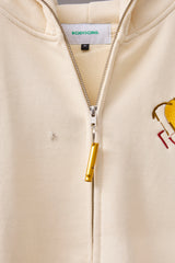 GLITCH EMBROIDERY DISTRESSED HOODIE/DRUKQS