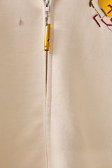 GLITCH EMBROIDERY DISTRESSED HOODIE/DRUKQS