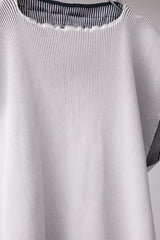 SEAMLESS DEFORMED KNIT VEST/RIB