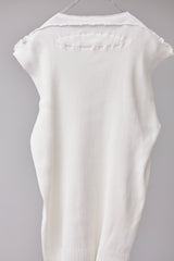 SEAMLESS DEFORMED KNIT VEST/RIB