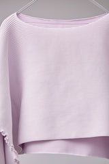SEAMLESS DEFORMED DOLMAN SLEEVE/RIB