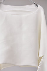 SEAMLESS DEFORMED DOLMAN SLEEVE/RIB