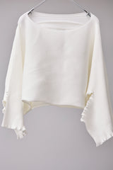 SEAMLESS DEFORMED DOLMAN SLEEVE/RIB