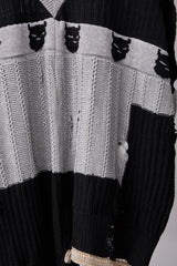 REVERSIBLE DISTRESSED SUMMER KNIT VEST/CHARACTER/ATOZ