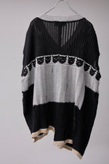 REVERSIBLE DISTRESSED SUMMER KNIT VEST/CHARACTER/ATOZ