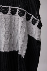 REVERSIBLE DISTRESSED SUMMER KNIT VEST/CHARACTER/ATOZ