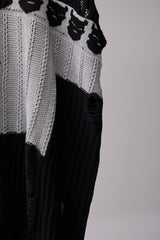 REVERSIBLE DISTRESSED SUMMER KNIT VEST/CHARACTER/ATOZ