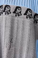 REVERSIBLE DISTRESSED SUMMER KNIT VEST/CHARACTER/ATOZ