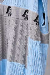 REVERSIBLE DISTRESSED SUMMER KNIT VEST/CHARACTER/ATOZ