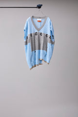 REVERSIBLE DISTRESSED SUMMER KNIT VEST/CHARACTER/ATOZ